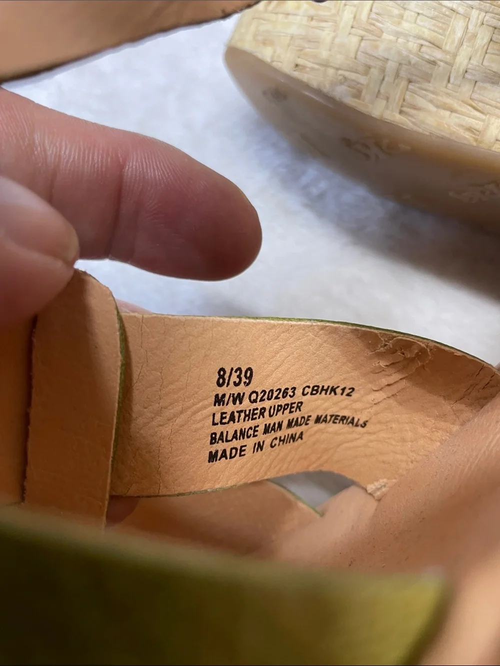 Kork-Ease‎ Olive Leather Espadrille Wedge Sandals